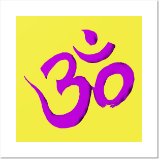 Om Classic retro Purple Aum Spiritual Awareness Posters and Art